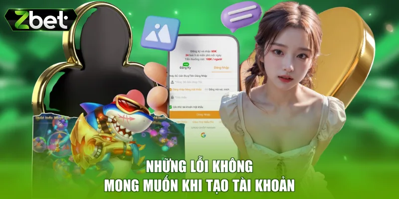 Những lỗi không mong muốn khi tạo tài khoản